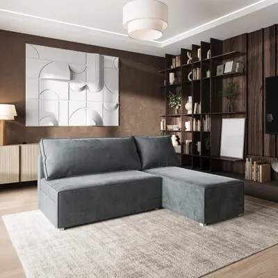 Produktbild von Masseno Ecksofa BRISO M mit Schlaffunktion L-Form, Sofa mit Bettkasten, Wohnzimmersofa, Couch, Soffa, Bettsofa, Couchgarnitur- Grau, MONOLITH 85