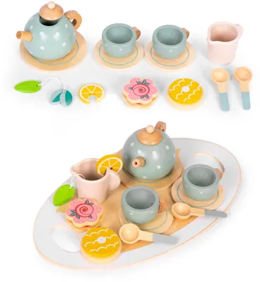 Obrázek produktu pro ECOTOYS TL643007 Dřevěná čajová sada 14 ks