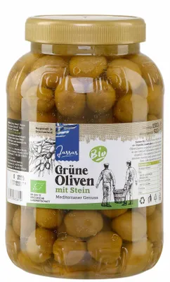 Produktbild von Grüne Oliven  mit Stein 920g Jassas GR-BIO-15