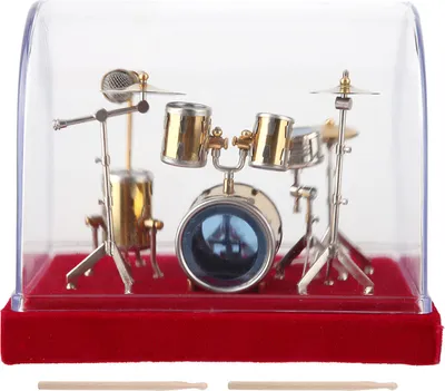 Zdjęcie produktu dla Miniaturowy instrument muzyczny, zestaw bębnów, model ekspozycyjny, mini ozdoby, rękodzieło, dekoracja wnętrz (14 cm)