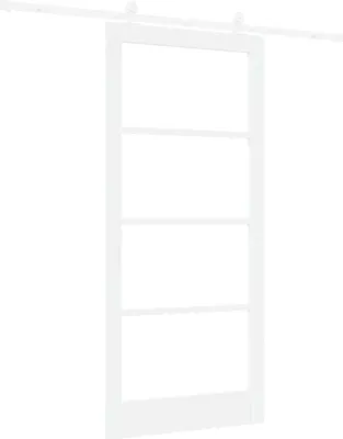 Obrázek produktu pro VidaXL Posuvné dveře ORKDAL, 93 x 202 cm, masivní borové dřevo a sklo, bílé