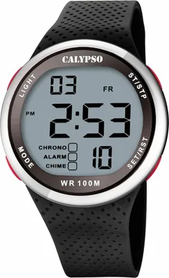 Image de Calypso K5785/4 montre homme caoutchouc date alarme noir