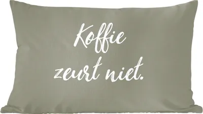 Produktbild von MuchoWow® Zierkissen Sofakissen Wohnzimmer Dekokissen 60x40 cm Kaffee - Humor - Sprichwörter - Kaffee nörgelt nicht - Zitate - Kopfkissen - Polster mit Foto