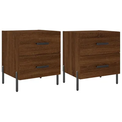 Produktbild von Nachttische 2Stk. Braun Eichen-Optik 40x35x47,5cm Holzwerkstoff