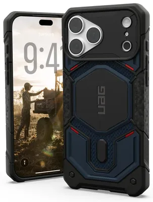 Obrázok produktu pre Urban Armor Gear Monarch Pro Polyamid, Ochranný obal, Apple, iPhone 18 Pro Max, 17,5 cm (6.9"), Čierna, Tmavo modrá