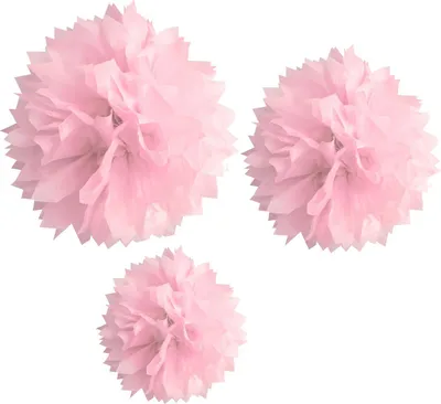 Immagine prodotto di Pompon di carta Decorazioni di Pasqua 3 pezzi rosa - Taglia unica