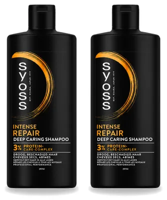 Imagen del producto de 2 champús Syoss Repair para cabello seco y dañado, 440 ml - Pack de 2 unidades