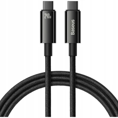 Produktbild von Baseus CAWJ040101, 2 m, USB C, USB C, USB 2.0, 0,48 Gbit/s, Schwarz