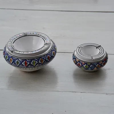 Zdjęcie produktu dla Marokańska popielniczka Bakir niebieska - model średni