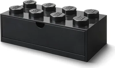 Produktbild von LEGO Schreibtischschublade 8             (schwarz, Noppen)
