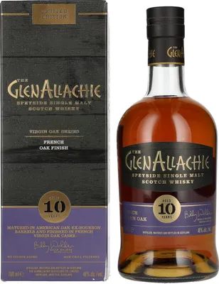 Produktbild von GlenAllachie 10 Jahre - French Oak Finish - Virgin Oak Series - Speyside Single Malt Scotch Whisky