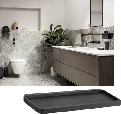 Produktbild von Zone Denmark RIM Wandablage Wandregal zur Wandmontage 44x11cm Badregal Badablage schwarz
