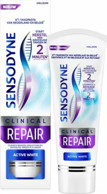 Productafbeelding van Sensodyne - Tandpasta - Clinical Repair - Active White - Herstelt het tandglazuur - 75 ml - 1 stuk