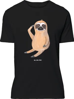 Produktbild von Mr. & Mrs. Panda Tshirt Faultier Vogel - Schwarz - Geschenk, faul, Nachdenklich, Shirt, T-Shirt mit Spruch, Spinner, Lustiges, Oversize, Genervt