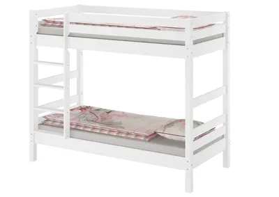 Produktbild von Etagenbett Massivholz Buche waschweiß 90x200 Stockbett mit wählbarem Zubehör V-60.17-09Wohne Zubehör
