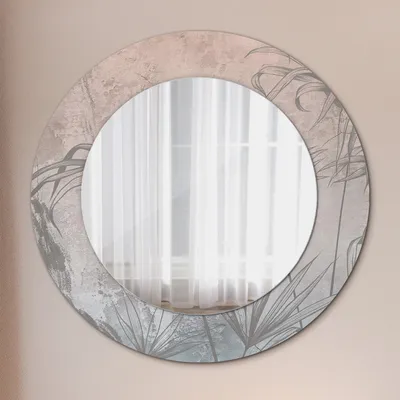 Produktbild von Spiegel - Mirror zum Wandspiegel Schlafzimmer – Schminkspiegel- tropisch Blumen- Ø50cm