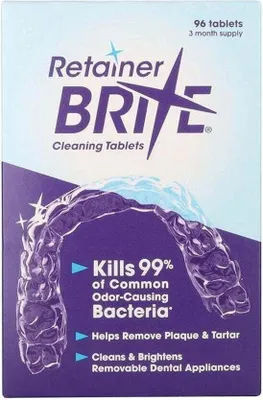Image de Retainer Brite Pastilles de nettoyage Retainer Brite - 96 pièces