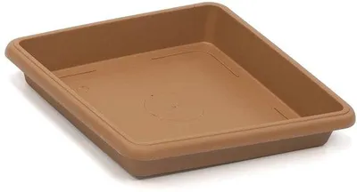 Produktbild von Unyqoos® Pflanzuntersetzer quadratisch 27 cm – terracotta, aus recyceltem Kunststoff, für Blumentöpfe innen & außen
