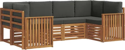 Produktbild von vidaXL Outdoor-Sofagarnitur 6 stk. Natur und Anthrazit
