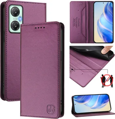 Produktbild von Lederhülle für Infinix Hot 20S/Hot 20 Pro Hülle Flip Brieftasche Kartenfächern Ständer Schutzhülle Lila