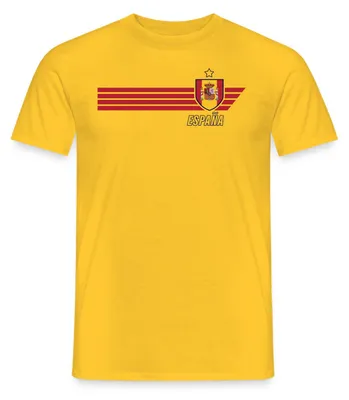 Produktbild von Spreadshirt Spanien Fußball Fanlook Mit Wappen Männer T-Shirt, L, Gelb