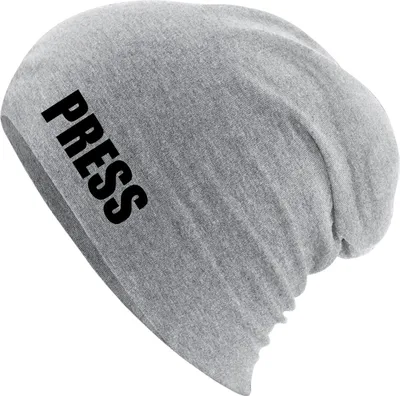 Produktbild von Huuraa Beanie Press Schriftzug Heather Grey One Size Baumwolle und Elasthan Mütze Geschenkidee