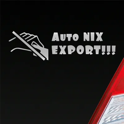 Produktbild von Auto Aufkleber Auto nix Export Verkauf Scheibe 12x3 cm Silber Sticker Heckscheibenaufkleber
