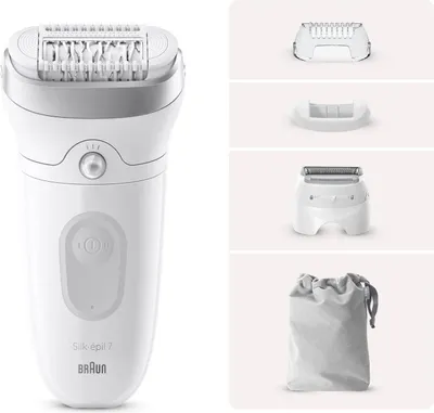 Immagine prodotto di Braun Silk-épil 7 7-041 Eoilatore Elettrico Donna, Grigio, Bianco