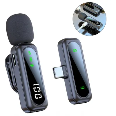 Produktbild von 2 Lavalier Mikrofon für iPhone Handy/Computer, für USB-C Android, Ansteckmikrofon mit Magnetisches für YouTube, Podcast, Facebook, Vlogging