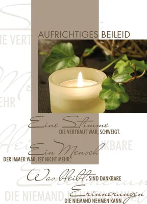 Produktbild von Trauer – Beileid - Kondolenzkarte im Format 11,5 x 17 cm mit