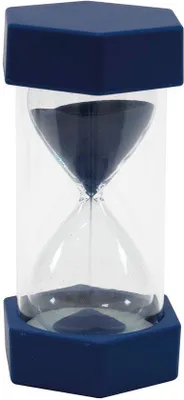 Produktbild von Sanduhr 15 Minuten XL 12 cm hoch blau - Zeitmanagement für Kinder