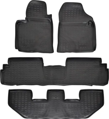 Produktbild von J&J AUTOMOTIVE | 3D Design Gummimatten Gummifußmatten Für Toyota Corolla Verso 2004-2009, Schwarz, Anti-Rutsch, Ohne Geruch, mit Tunnel, Allwetter, 3cm Hoher Rand