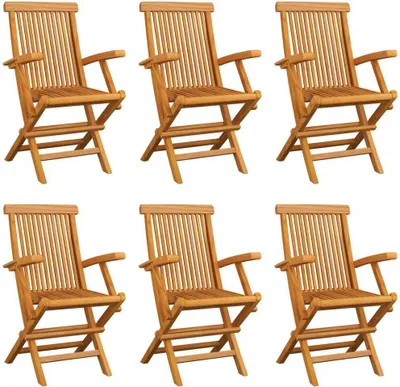 Obrázok produktu pre Skladacie záhradné stoličky 6 ks teakový masív