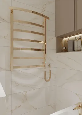 Immagine prodotto di ELNA Scaldasalviette Elettrico da Bagno Radiatore Scaldasalviette Oro PVD Acciaio Inox 107 W 81 x 53 cm con Termostato