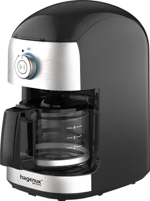 Produktbild von Hagenuk KM-500GH Kaffeemaschine mit Edelstahl Mahlwerk 500W und 0,5 Glaskanne