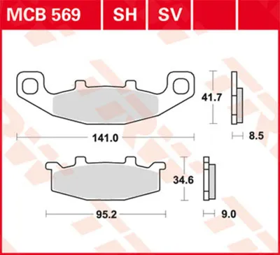 Obrázok produktu pre TRW Sada brzdových doštičiek MCB569 KLR650 KL650B GS500E GM51B