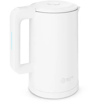 Produktbild von Balter Wasserkocher Edelstahl 1,7L, 2200W, BPA-frei, LED-Beleuchtung, Doppelwand, Teekessel mit Abschaltautomatik, Trockenlaufschutz, Weiß