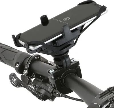 Produktbild von Wicked Chili Fahrrad / Motorrad Smartphone Halterung zur Lenkerbefestigung mit Sicherungsgummi und QuickFix-System kompatible mit Endgeräten mit 46 bis 76 mm Breite ( Germany) schwarz