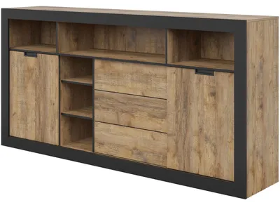 Produktbild von Kommode TRUDO 43 Eiche Samdal / Schwarz