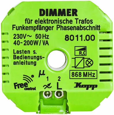 Produktbild von Kopp 801100321, Kabellos, Grün, 868 MHz, IP20, Thermoplast, RF Wireless