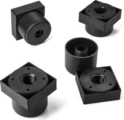 Produktbild von 8er Set Möbelfüße Sockelfüße HOTEL eckig Höhe verstellbar 45 - 55 mm SO-TECH
