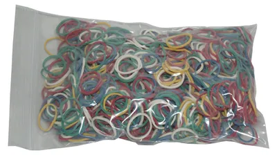 Produktbild von 100 g Gummiringe bunt gemischt 15 mm Ø 1,2 x 1,2 mm breit