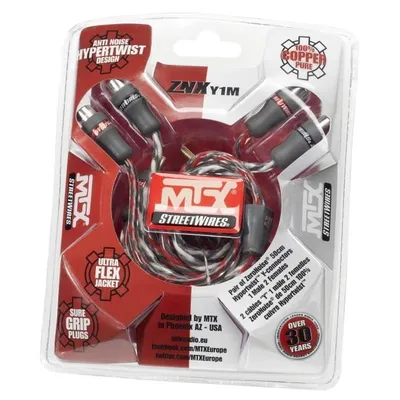 Produktbild von MTX RCA Y-Kabel StreetWires ZNXY1M 1 Stecker 2 Buchse 50 cm 100 % Kupfer ZeroNoise