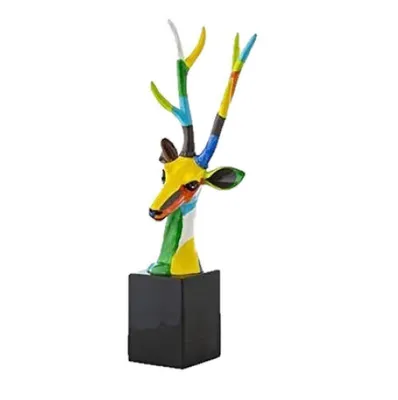 Produktbild von COCOMaison Skulptur Hirsch- Sockel Statue Deko, modernes Design handbemalt Skulptur Figur (aus Polyresin, 1 St., Kunstfigur), Statuen Wohnung