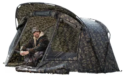 Produktbild von Karpfenzelt 2-Personen Camouflage 290x290x155 cm 10.000 mm Wassersäule Moskitonetz