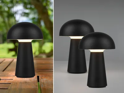 Produktbild von Dimmbare LED OUTDOOR Tischleuchte 21cm 2er SET Akku USB Anschluß in Schwarz