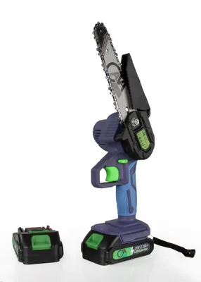 Produktbild von Akku Kettensäge 6 Zoll 2x Akku LI-ION 21V 2.0Ah Gartensäge, Mini Elektrische Kettensäge, Einhand Motorsäge für Garten