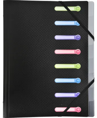 Image de Exacompta 10x Trieur polypropylène 3 rabats 8 compartiments OPAK Noir 56181E