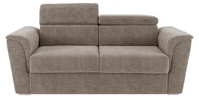 Produktbild von Schlafsofa mit Matratze 4-Sitzer - Strukturstoff - Taupe - Liegefläche 160 cm - Matratze 22 cm mit Memory-Schaum - RIZORA
