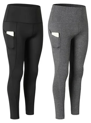 Produktbild von 2-teilige Damen-Yogahose mit Taschen, schnell trocknend, hohe Taille, Workout-Leggings, Laufhose